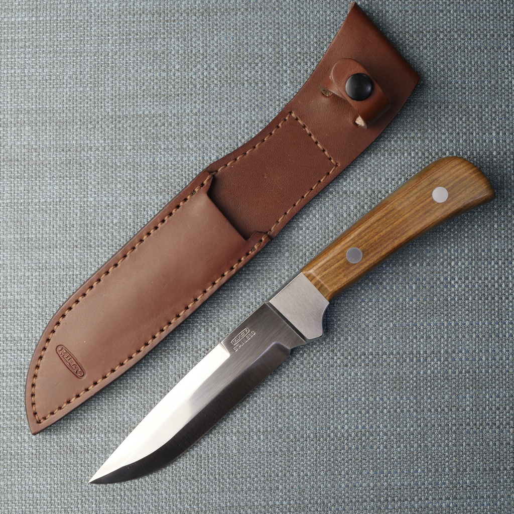 Jagdmesser - Edelholzgriff mit Lederetui