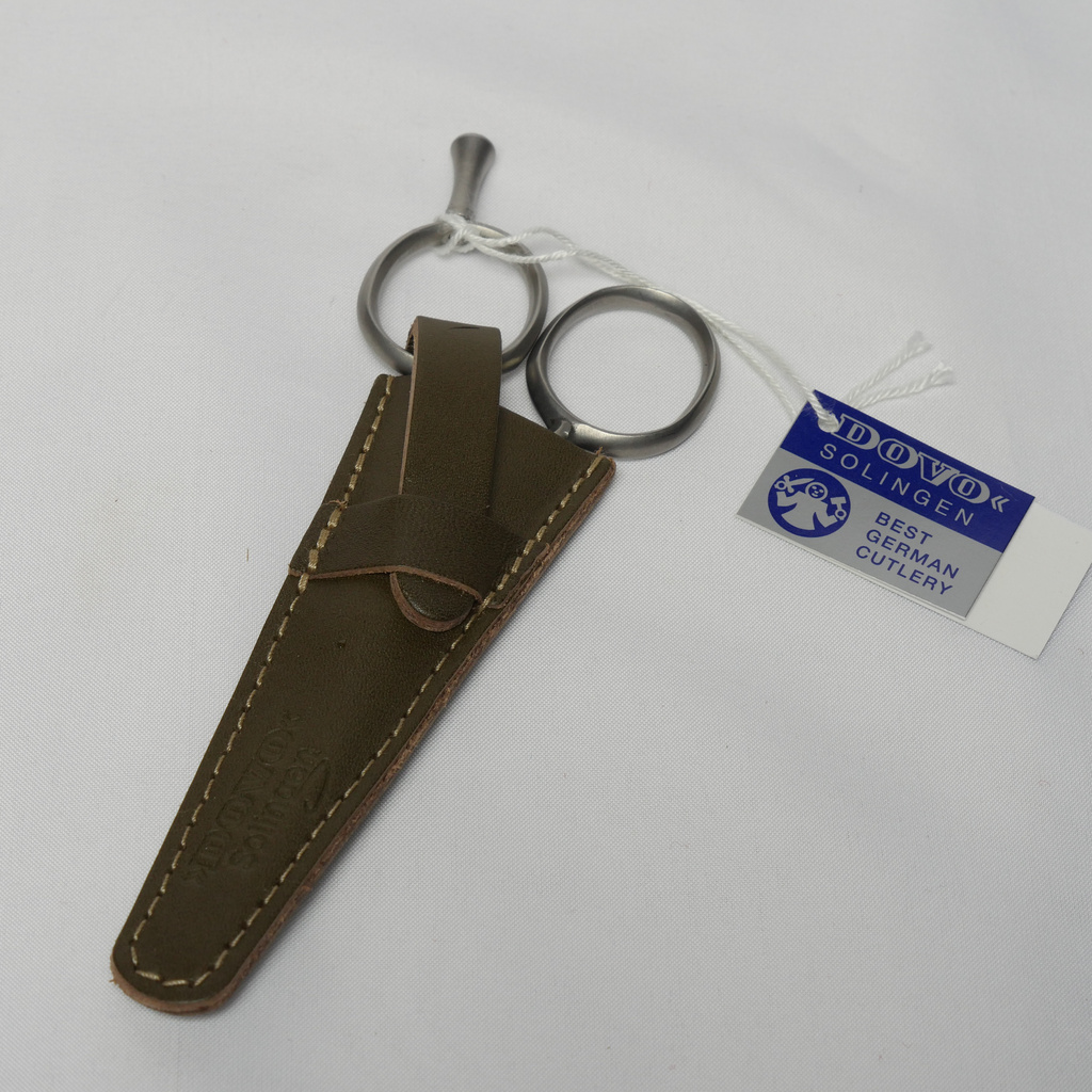 Bartschere mit Lederetui